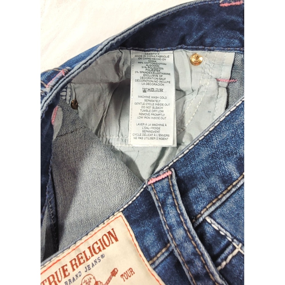 True Religion Women's Jennie Curvy Mid Rise Super Skinny Distressed Jeans - 26 - Picture 9 of 10